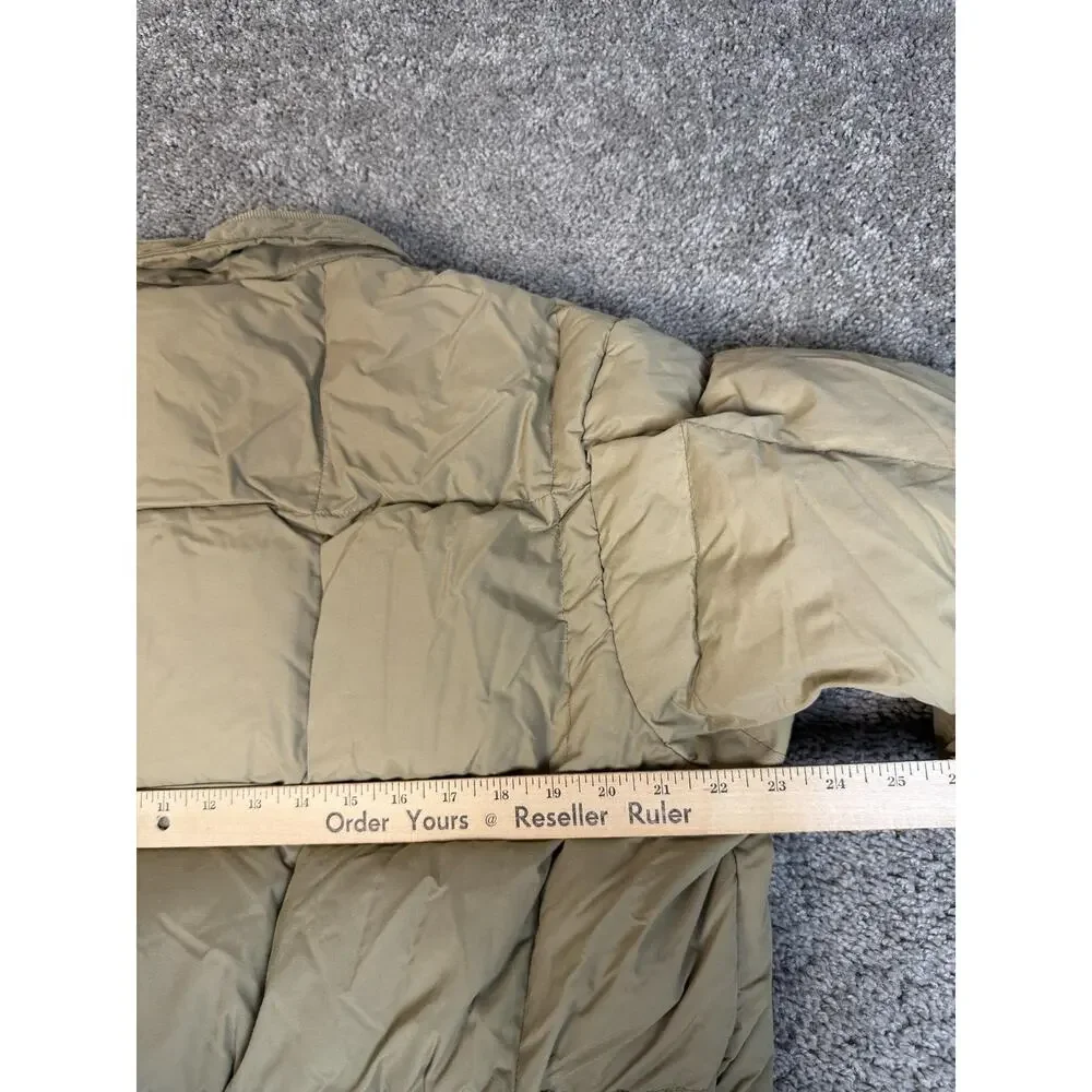 Vintage Woolrich Jacket Mens L Beige Down Puffer Collared Insulated Snap Pockets